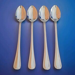 Lenox Jewel ICE TEA SPOONS 18/10 Stainless Silverware Set Of 4 NEW 7.5" Inches